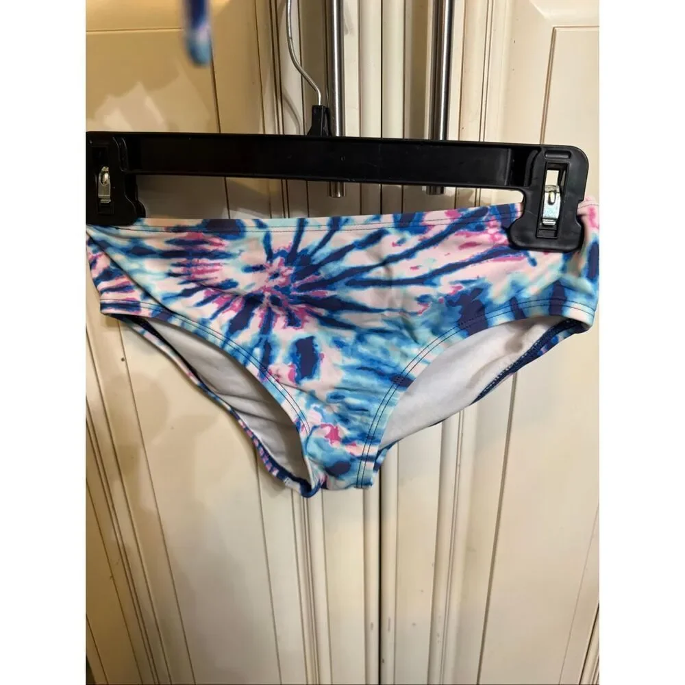 Kanu Surf Girls Mahina Beach Sport Halter Tie Dye Two-Piece Bikini Set Blue 14